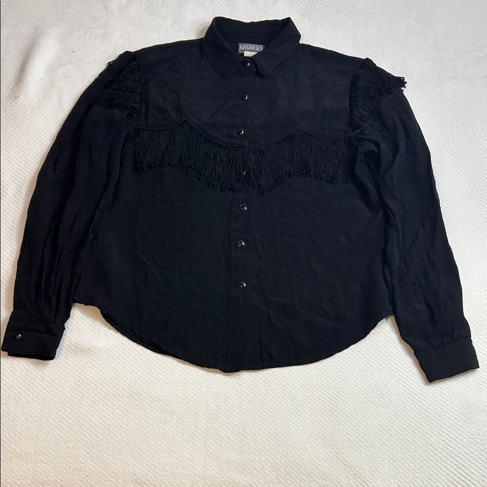 RoughRiders Black Fringe Button-Up Shirt